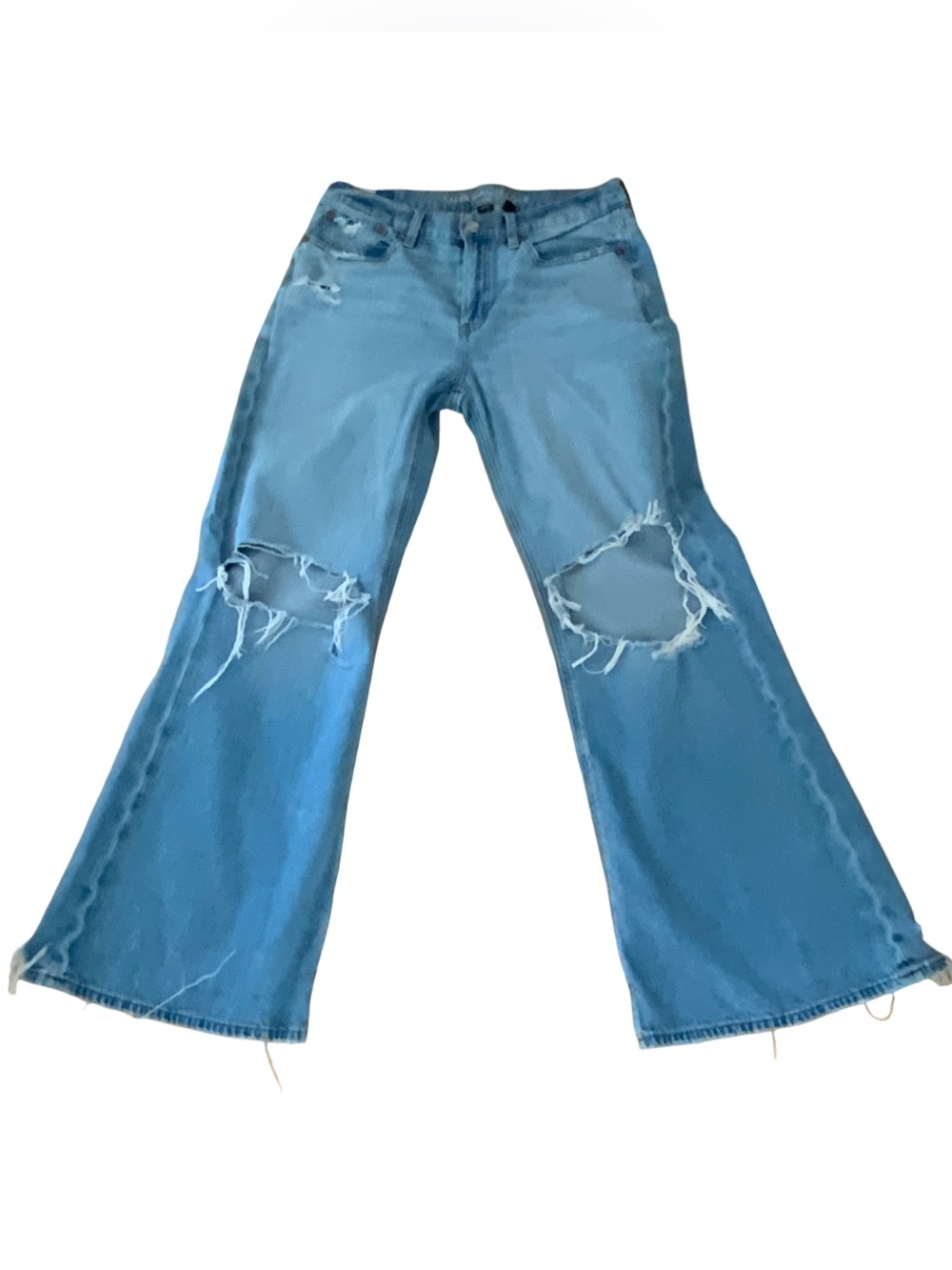 AE Strigid Ripped Low-Rise Baggy Flare Jean